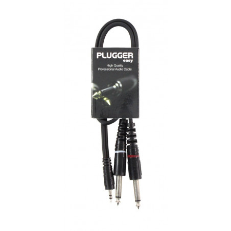 Plugger - Câble Y Mini Jack Mâle Stéréo - Jack Mâle Mono 0.60m Easy