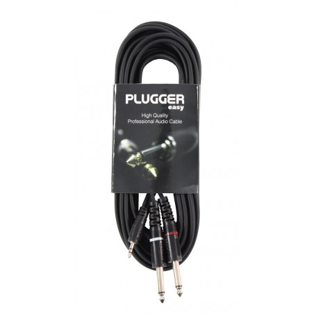 Plugger - Câble Y Mini Jack Mâle Stéréo - Jack Mâle Mono 6m Easy