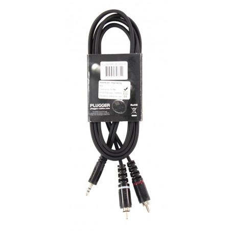Plugger - Câble Y Mini Jack Mâle Stéréo - RCA Mâle 1.50m Easy