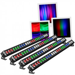 Pack 4 x Barres LED 24x4W Barly Ghost